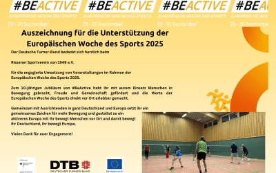 Auszeichnung für die Unterstützung der Europäischen Woche des Sports 2025